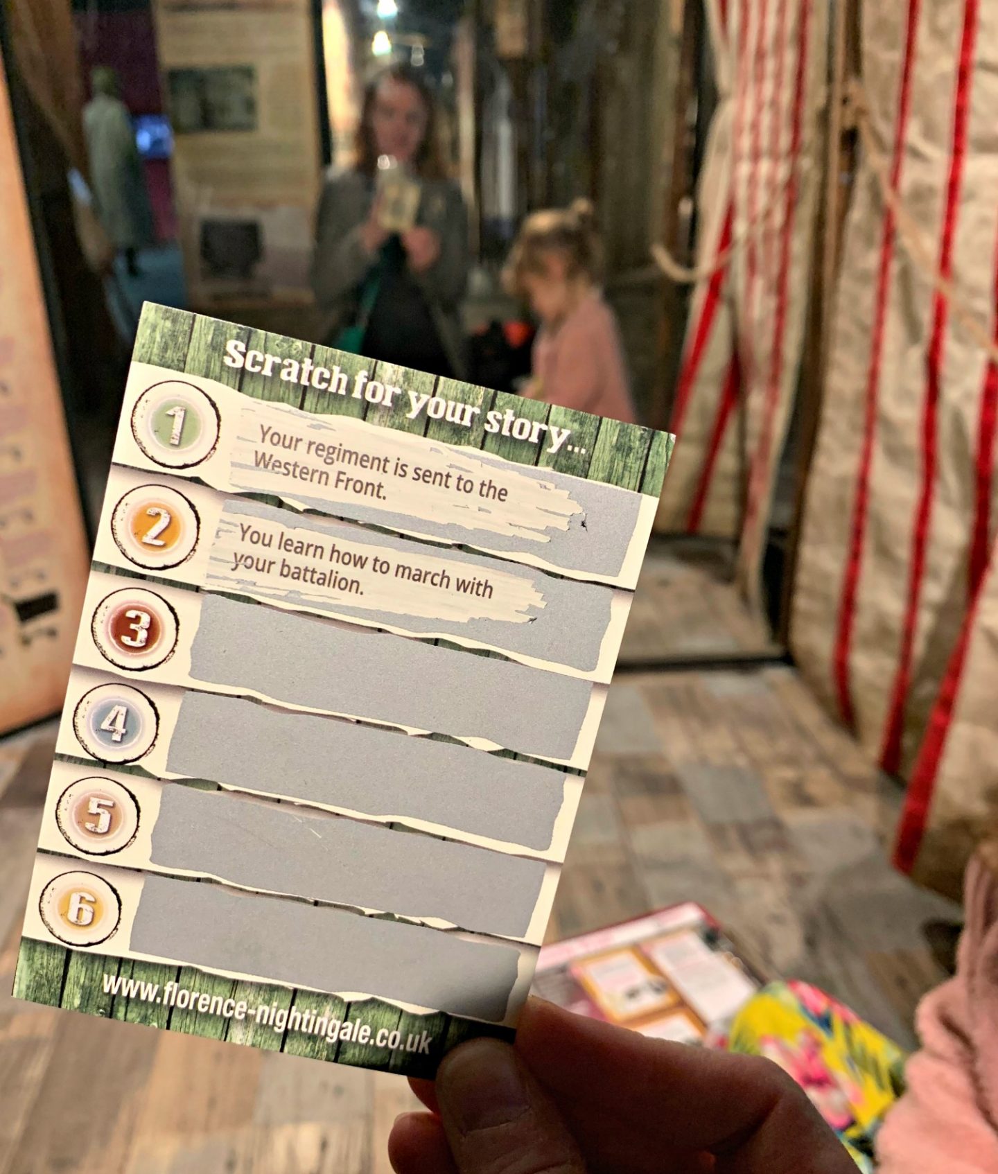 Florence Nightingale museum London - spanish flu exhibition scratch card
