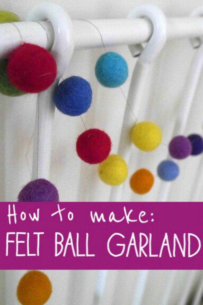How to guide to making an easy garland from felt balls