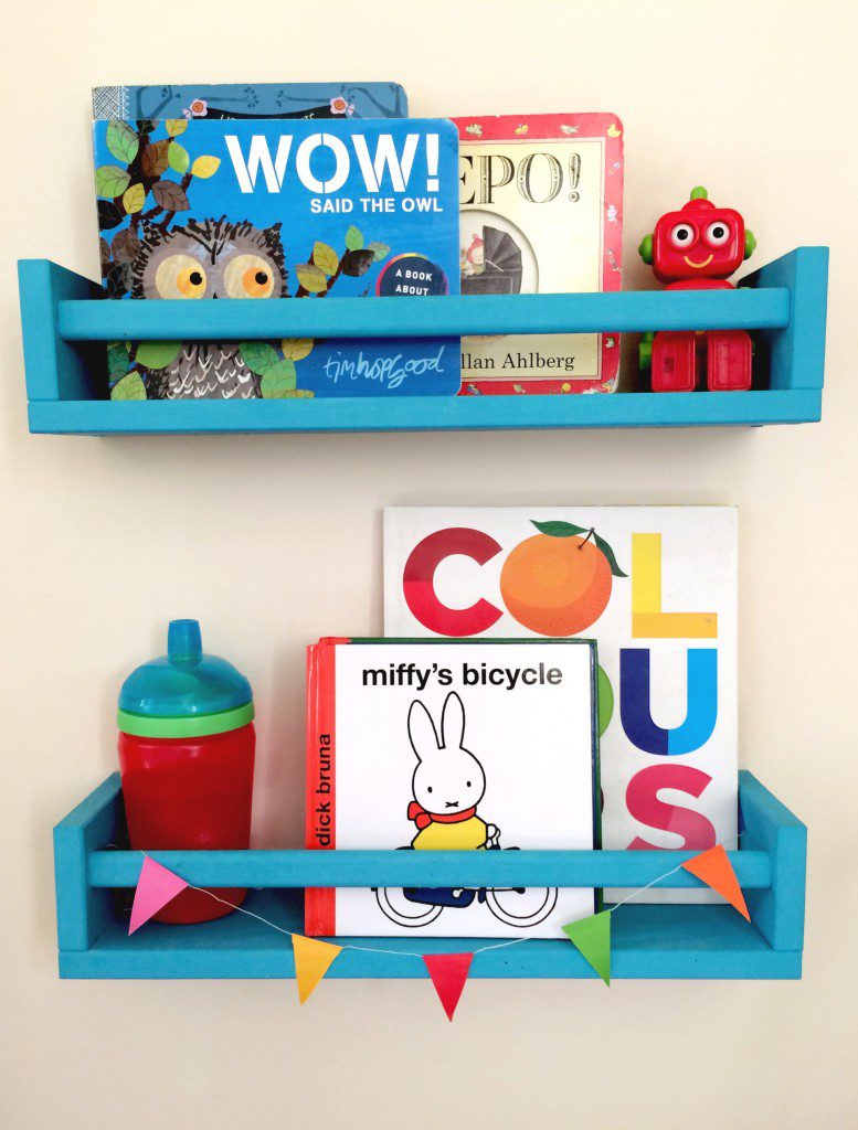 IKEA spice rack bookshelves - IKEA Bekvam hacks for children's rooms