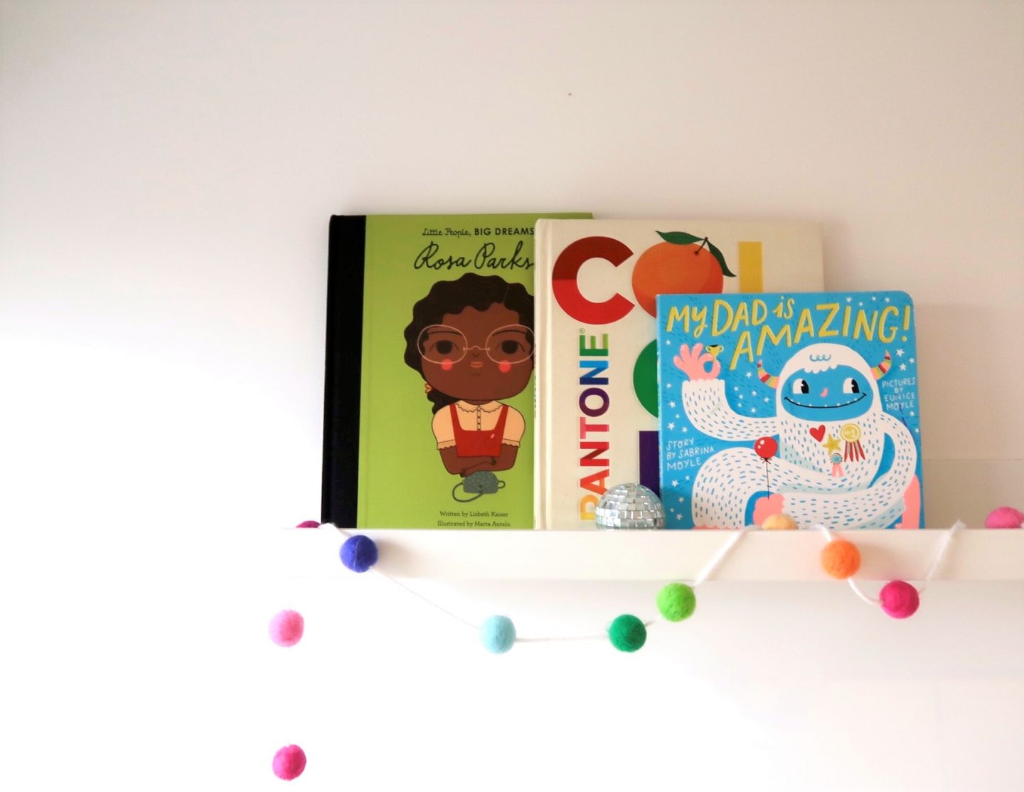 IKEA picture ledges used as childrens bookcases