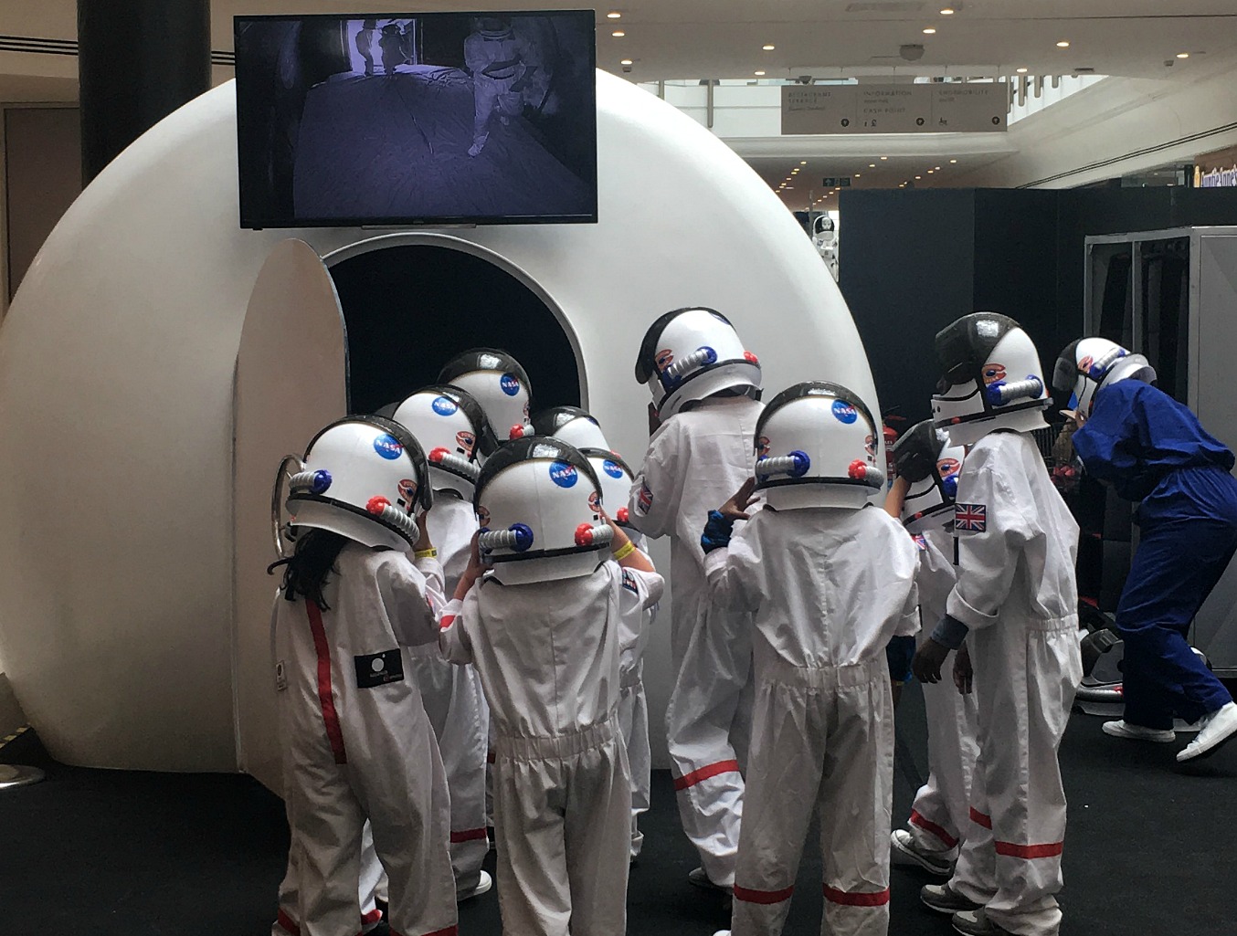 Kids on the moon at The Glades, Bromley, London