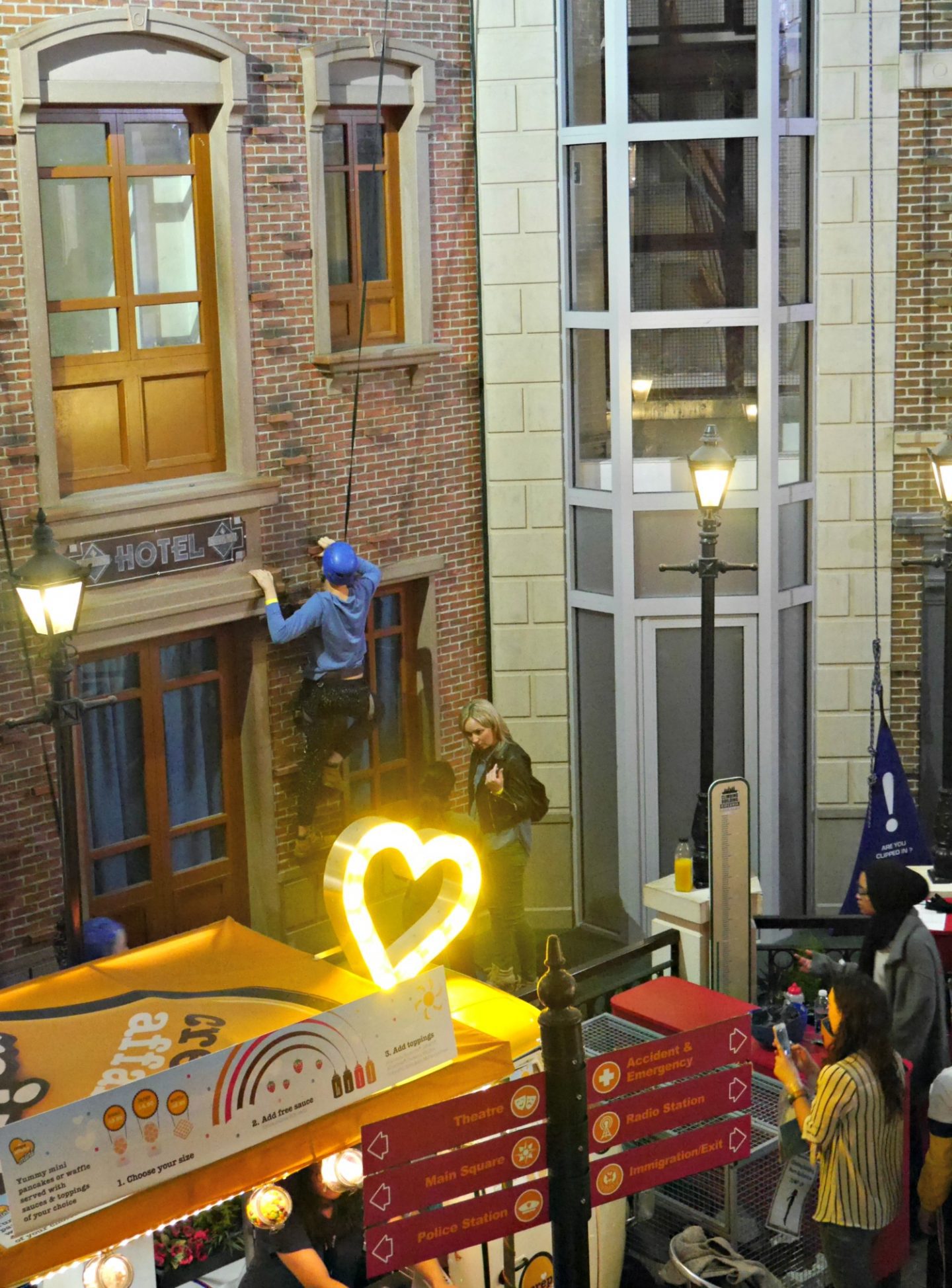 Kidzania London review - climbing wall