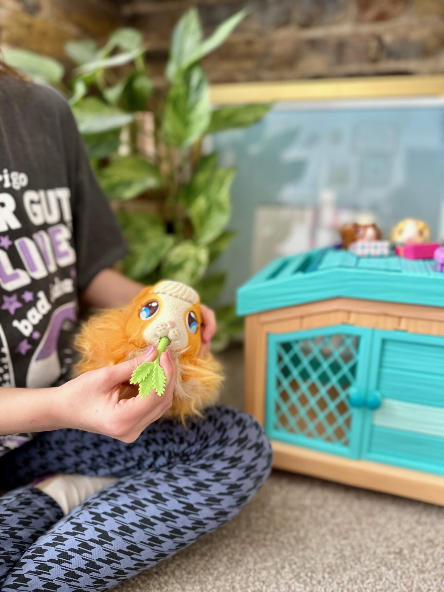 Little Live Pets Mama Surprise Guinea Pig - feeding it kale