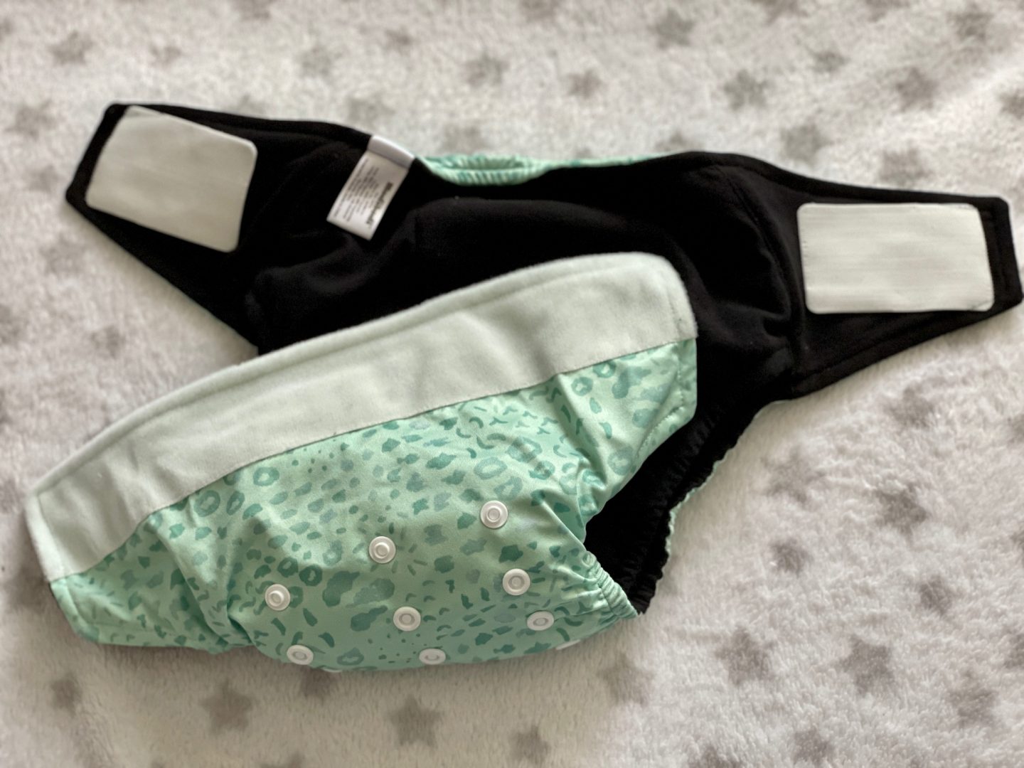 ModiBodi reusable nappy - black liner. One piece nappy 