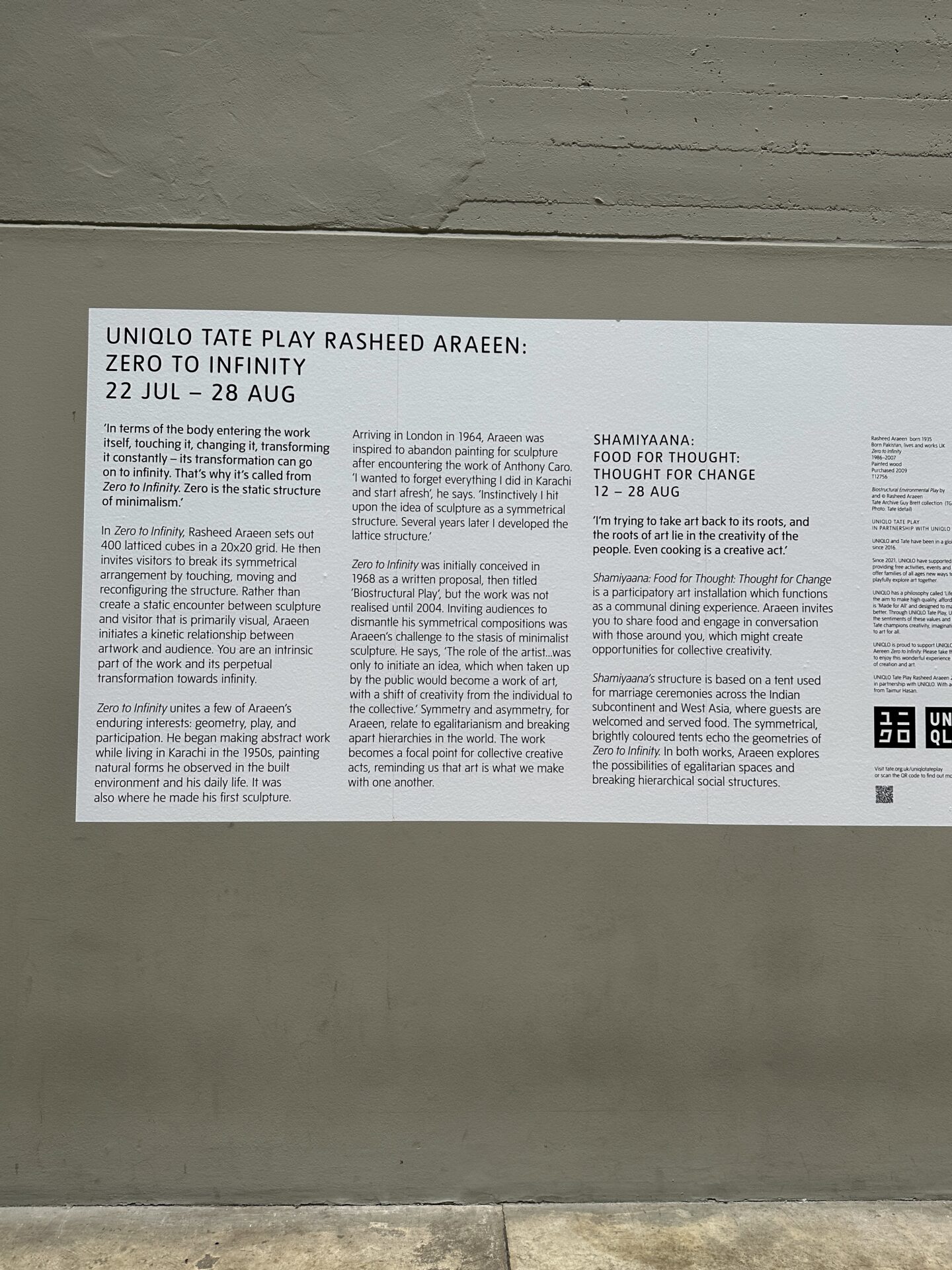 Rashhed Arareen Zero To Infinity art at TAte Modern