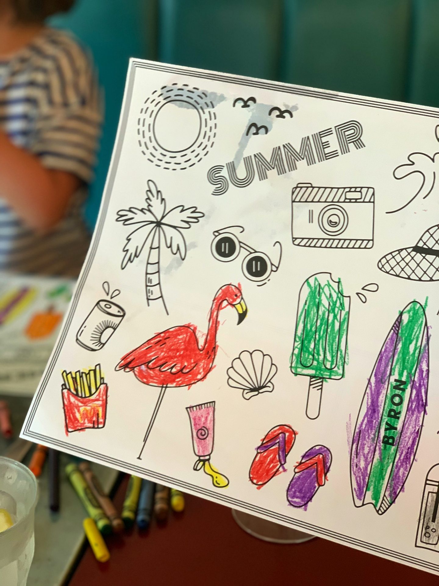 Summer at Byron hamburgers - childrens menu