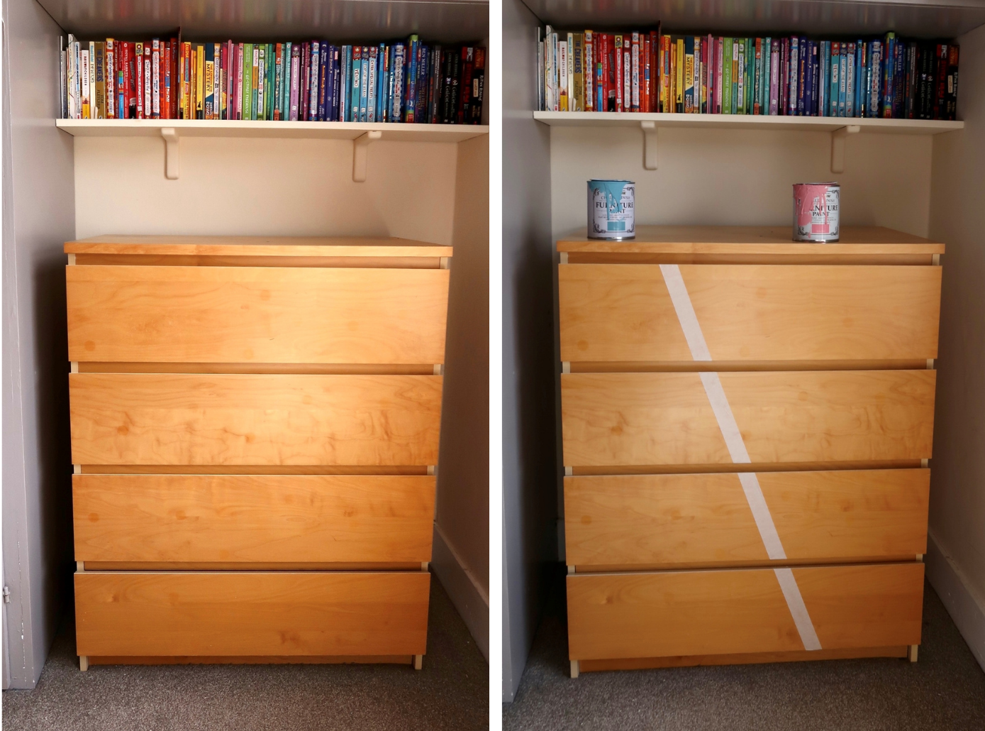 IKEA Malm drawers painting hack